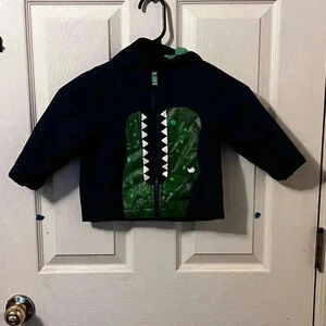 Carter’s Classic & Unique  Dino Rain Jacket Size 18m Navy And Green EUC